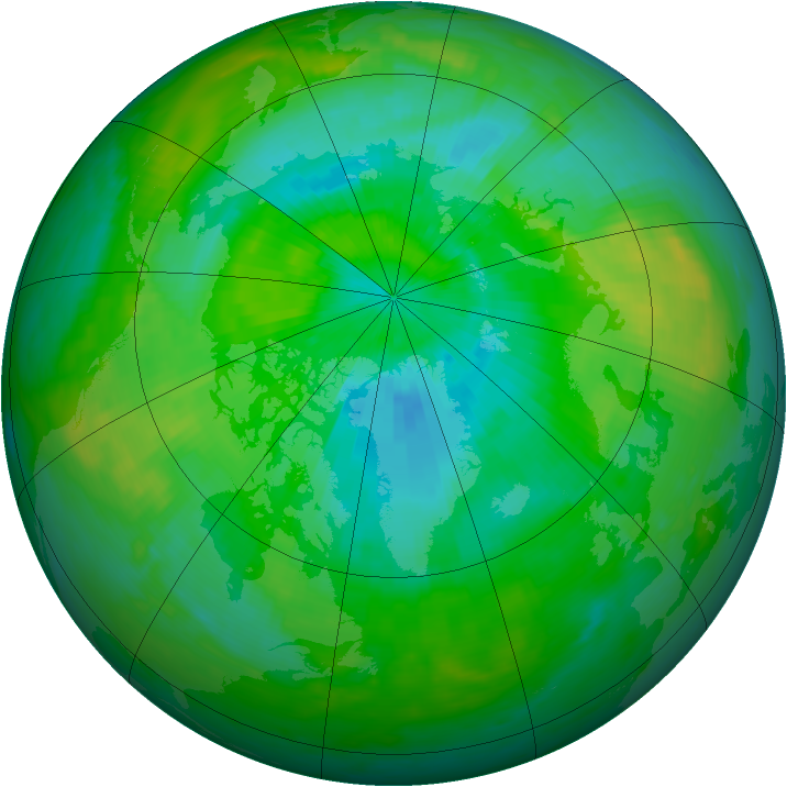 Arctic ozone map for 28 August 1980